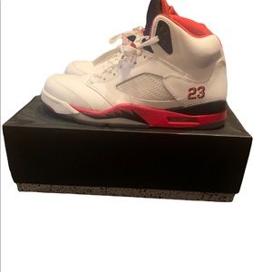 Air Jordans retro 5 fire red with original box